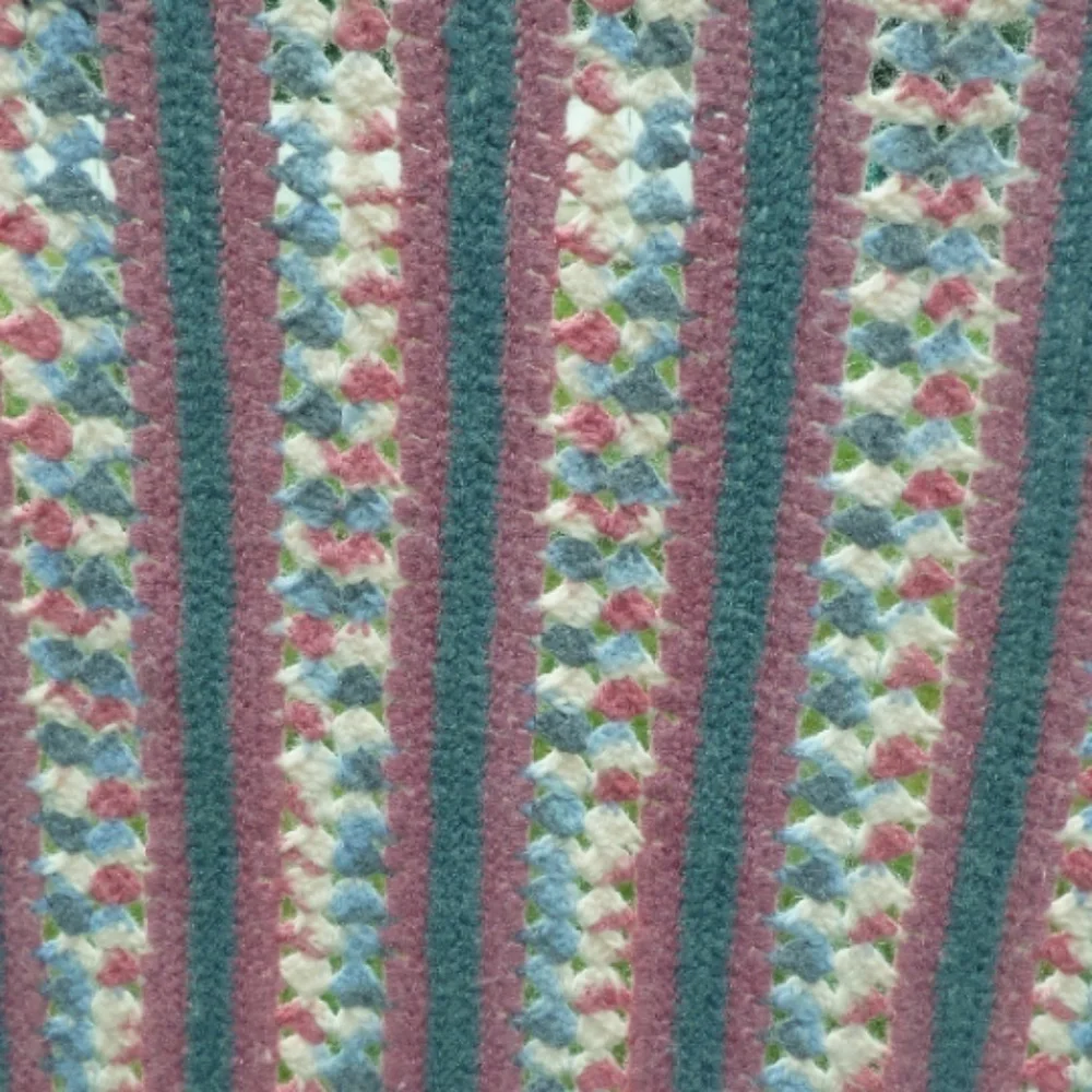 Vintage Striped Crochet Afghan Blanket 48 x 62